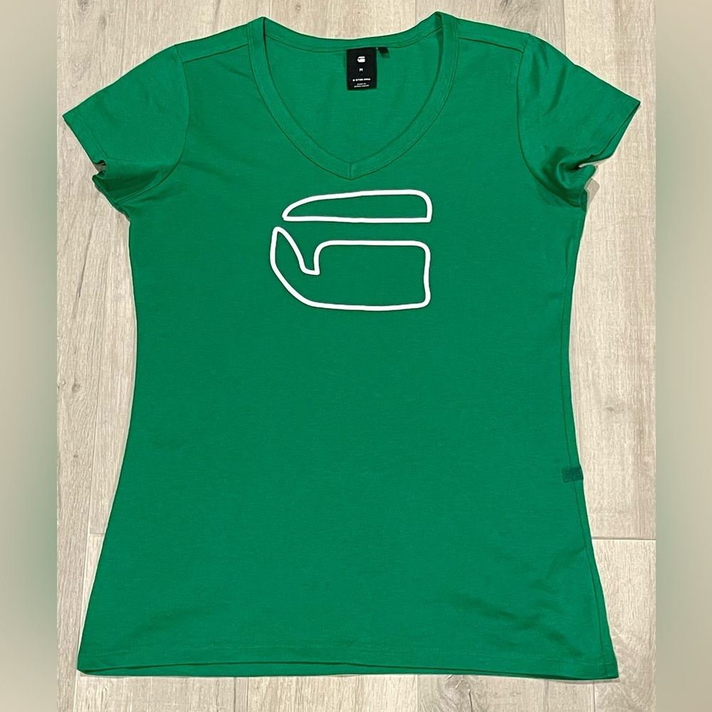 G Star Raw Women Green T-shirt Short sleeve Size M